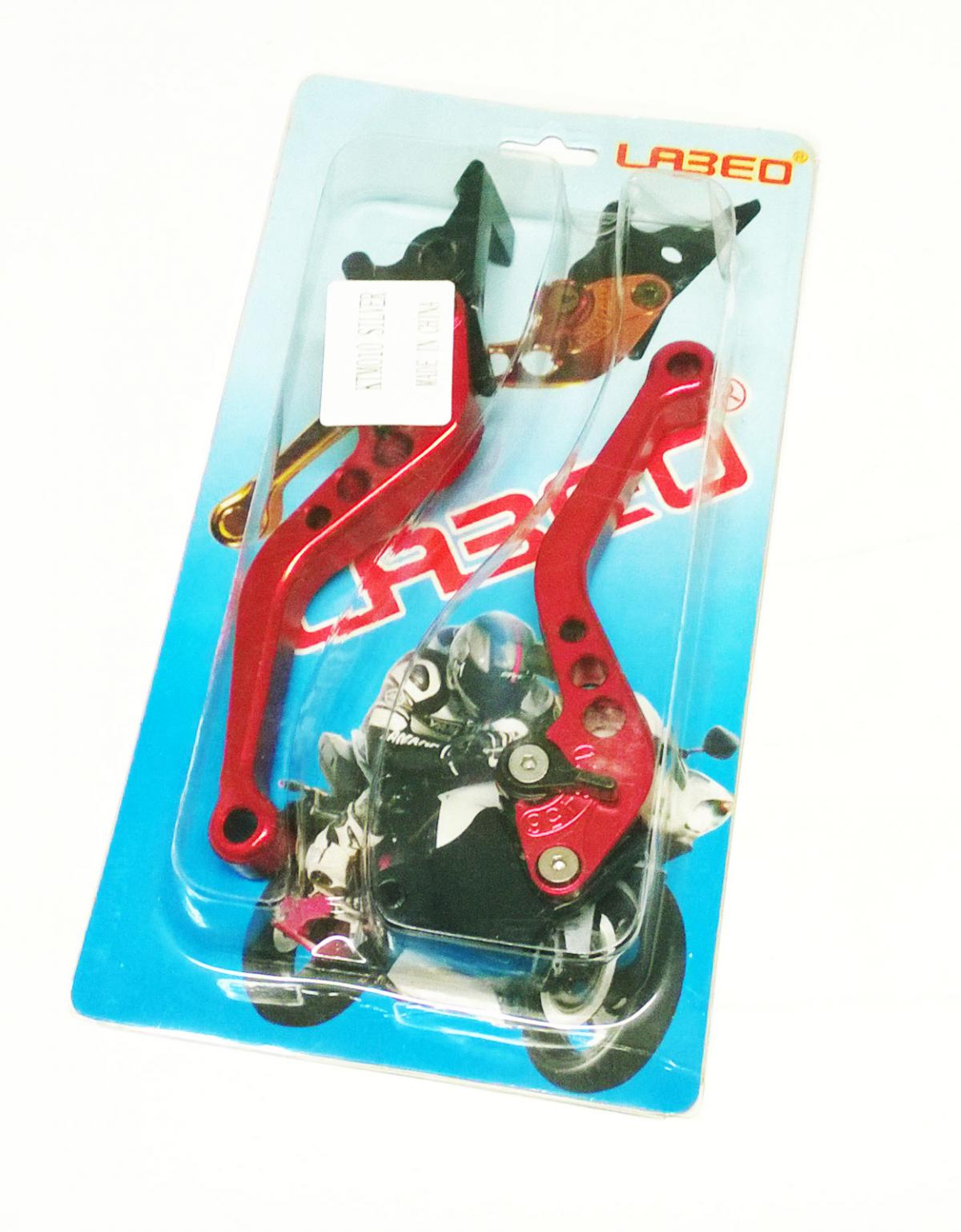 LEVER SET CNC KTM 990 DUKE 6 positions lever adjustment., BLACK / RED thumbnail 2