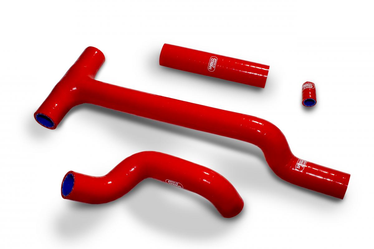 COOLANT HOSE 4 PIECE KIT RED 20-25 BETA 200 RR 2T THERMOSTAT BYPASS SAMCO SPORT BET-14-RD image 1