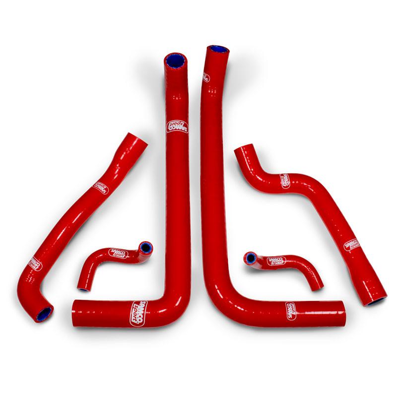 COOLANT HOSE 6 PIECE KIT RED 14-17 GAS 200 250 300 EC XC THERMOSTAT BYPASS SAMCO GAS-7-RD image 1