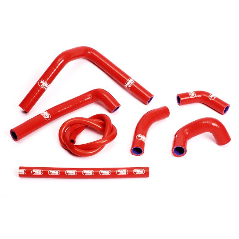 COOLANT HOSE 7 PIECE KIT RED 02-12 HONDA 250 CR 250 R SAMCO SPORT HON-17-RD image 1