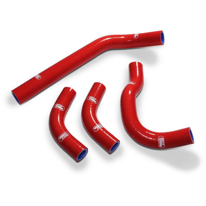 COOLANT HOSE 4 PIECE KIT RED 03-19 HONDA 250 CRF R X SAMCO SPORT HON-19-RD image 1