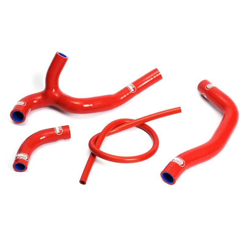 COOLANT HOSE 4 PIECE KIT RED 05-08 HONDA 450 CRF R SAMCO SPORT HON-28-RD image 1