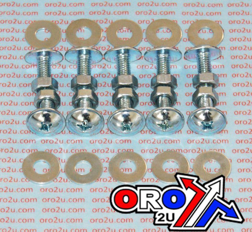M6 x 13mm Dome Head Chrome Bolt, Nut & Washer Set - Pack Of 10 - 30pcs Kit thumbnail 5