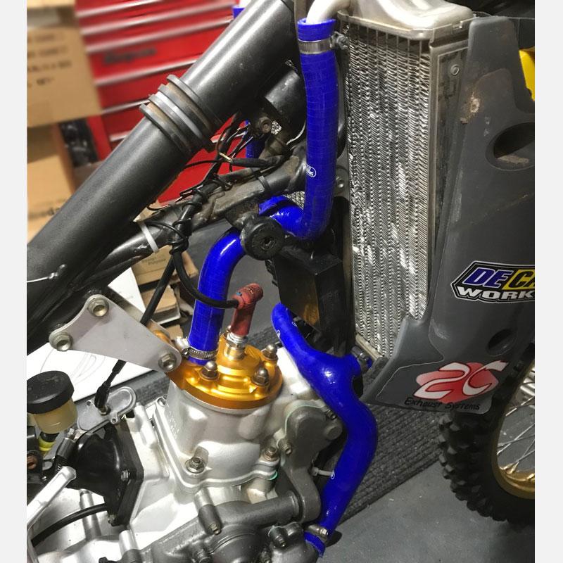 COOLANT HOSE 2 PIECE KIT BLUE 06-13 HUSQVARNA 125 CR WR 'Y' RACE DESIGN SAMCO HUS-5-BU image 1