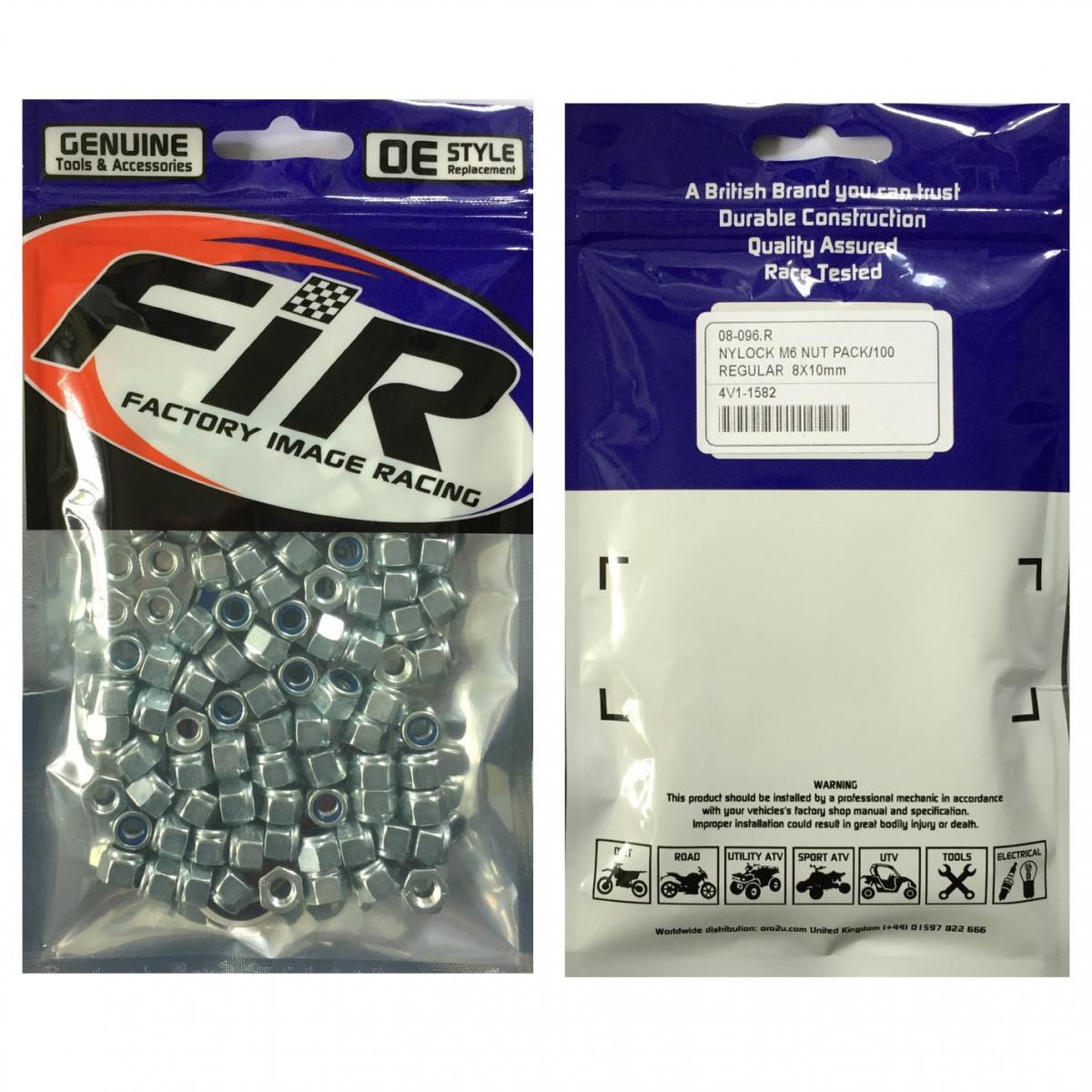 NYLOCK M6 NUT PACK OF 100, REGULAR 8X10mm thumbnail 2