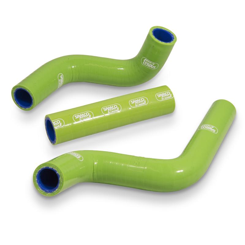 COOLANT HOSE 3 PIECE KIT GREEN 98-13 KAWASAKI 80 85 KX SAMCO SPORT KAW-20-GN image 1