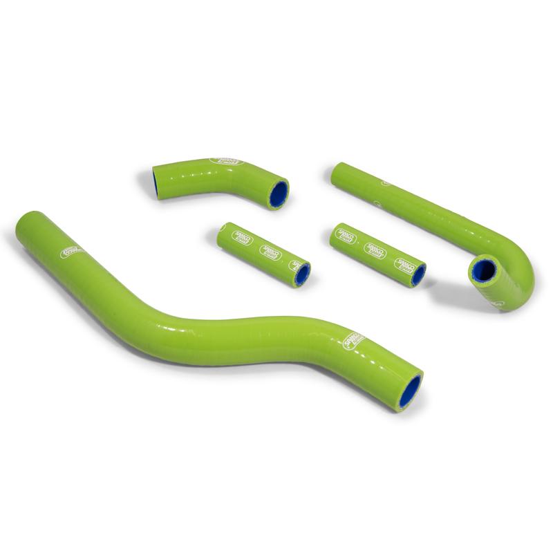 COOLANT HOSE 5 PIECE KIT GREEN 04-05 KAWASAKI 250 KX F SAMCO SPORT KAW-18-GN image 1