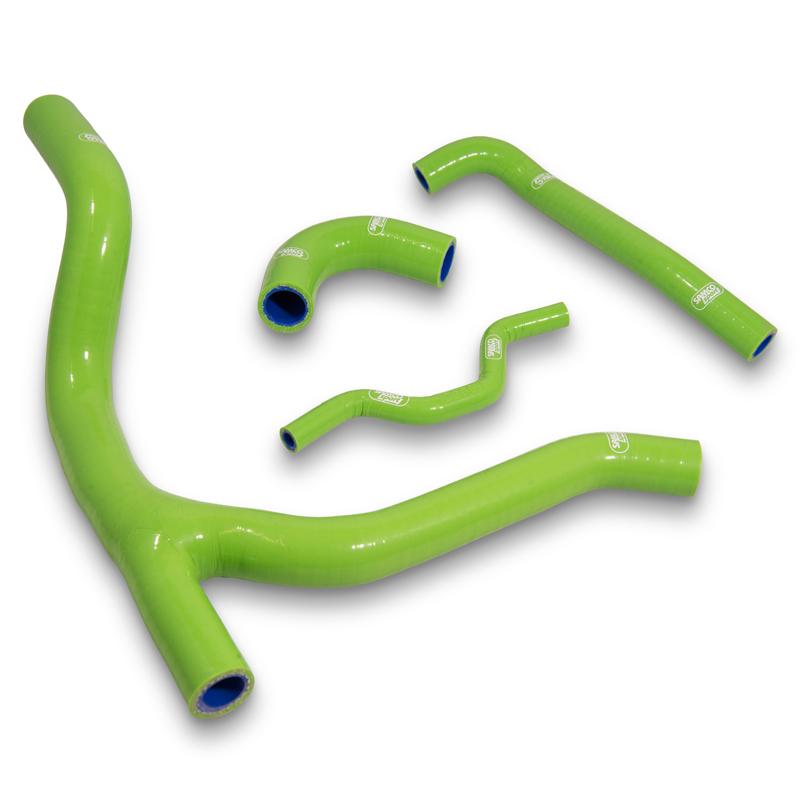 COOLANT HOSE 4 PIECE KIT GREEN 06-08 KAWASAKI 250 KX F SAMCO SPORT KAW-21-GN image 1