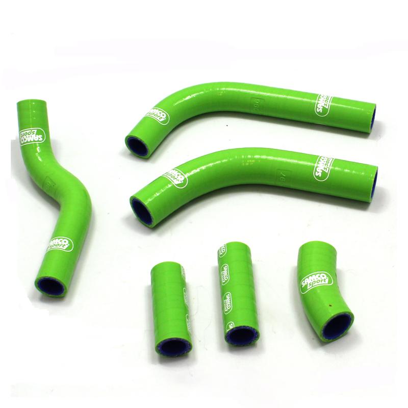 COOLANT HOSE 6 PIECE KIT GREEN 16-18 KAWASAKI 450 KX F OEM DESIGN SAMCO SPORT KAW-74-GN image 1