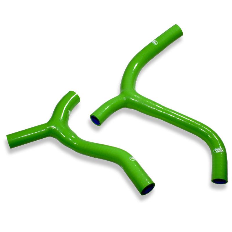 COOLANT HOSE 2 PIECE KIT GREEN 2019-2023 KAWASAKI KX F 450 'Y' RACE DESIGN SAMCO KAW-92-GN image 1