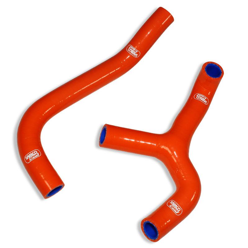COOLANT HOSE 2 PIECE KIT ORANGE 16-23 GAS HUSQ KTM 65 'Y' RACE DESIGN SAMCO KTM-86-OR image 1