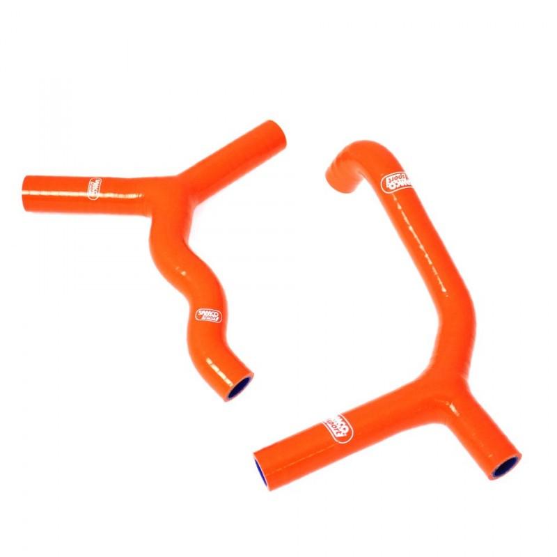 COOLANT HOSE 2 PIECE KIT ORANGE 03-12 KTM 85 105 SX SAMCO SPORT KTM-3-OR image 1