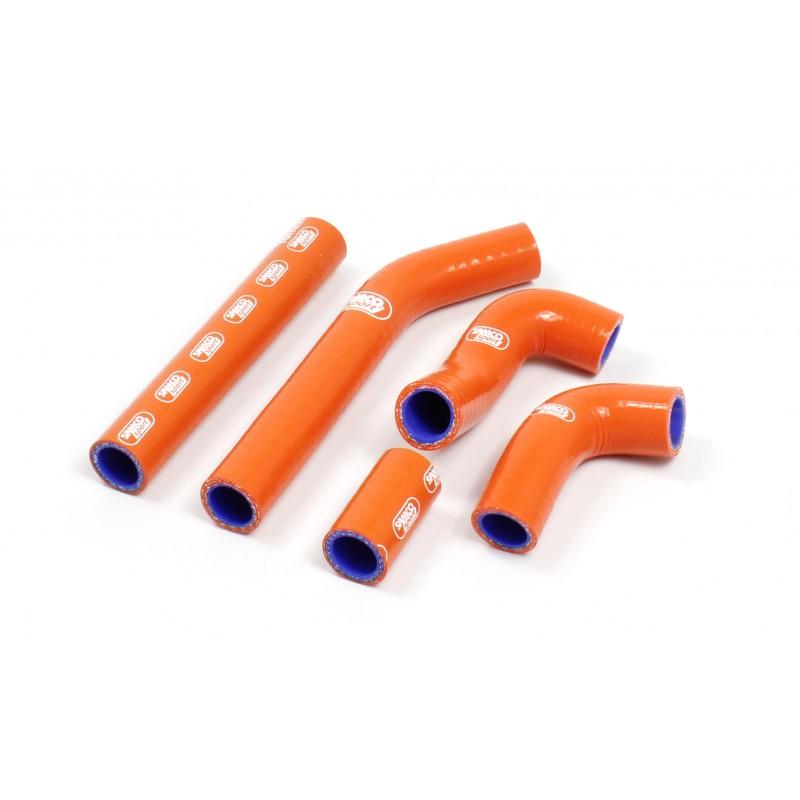 COOLANT HOSE 5 PIECE KIT ORANGE 12-16 KTM 125 200 TE EXC XC-W SAMCO SPORT KTM-70-OR image 1
