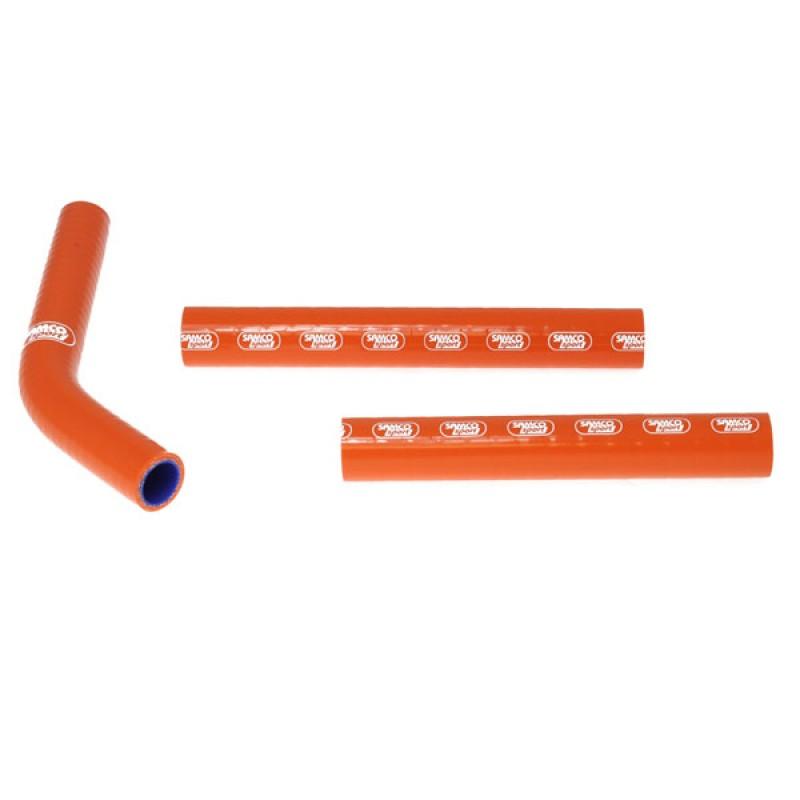 COOLANT HOSE 3 PIECE KIT ORANGE 11-15 HUSQVARNA KTM 125 150 SX XC SAMCO SPORT KTM-36-OR image 1
