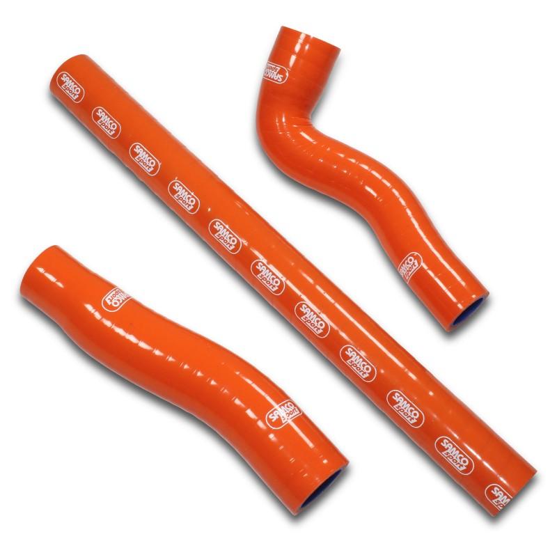 COOLANT HOSE 3 PIECE KIT ORANGE 19-23 GAS HUSQ KTM 125 150 SAMCO SPORT KTM-105-OR image 1