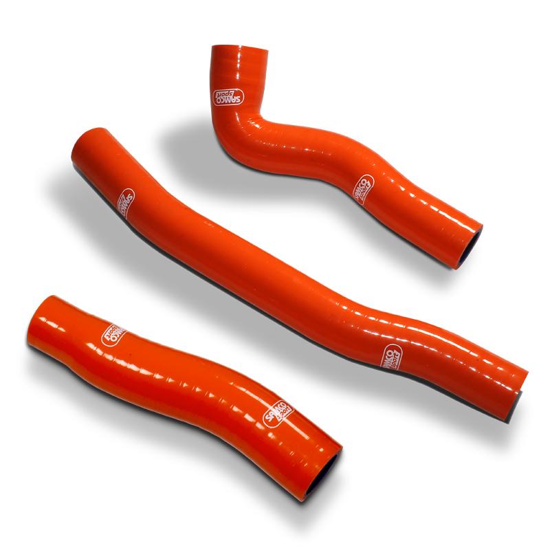 COOLANT HOSE 3 PIECE KIT ORANGE 20-23 KTM 150 TE EXC XC-W TPI THERMO BYPASS SAMCO KTM-121-OR image 1