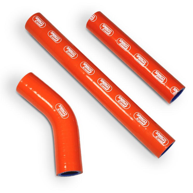 COOLANT HOSE 3 PIECE KIT ORANGE 08-12 KTM 250 300 TE EXC XC-W THERMO BYPASS SAMCO KTM-44-OR image 1