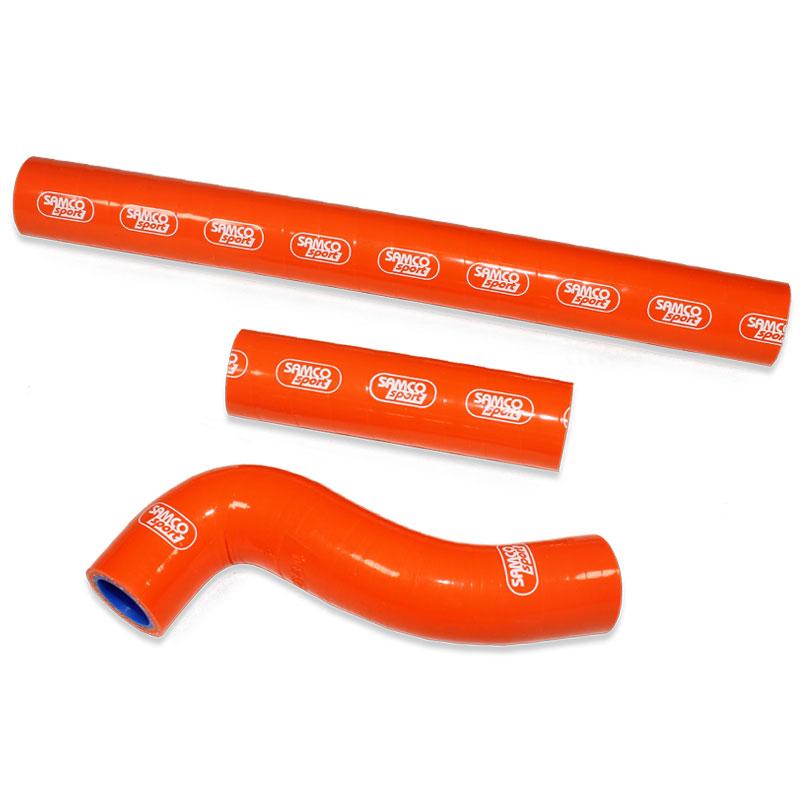 COOLANT HOSE 3 PIECE KIT ORANGE 18-19 250 300 TE EXC XC-W TPI THERMO BYPASS SAMCO KTM-99-OR image 1