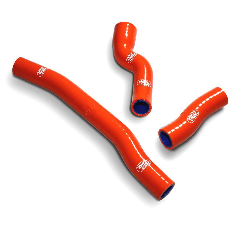 COOLANT HOSE 3 PIECE KIT ORANGE 20-23 GAS HUSQ KTM 250 300 THERMO BYPASS SAMCO KTM-114-OR image 1
