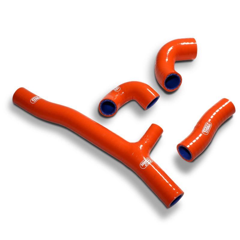 COOLANT HOSE 4 PIECE KIT ORANGE 20-23 GAS HUSQ KTM 250 300 OEM DESIGN SAMCO KTM-113-OR image 1