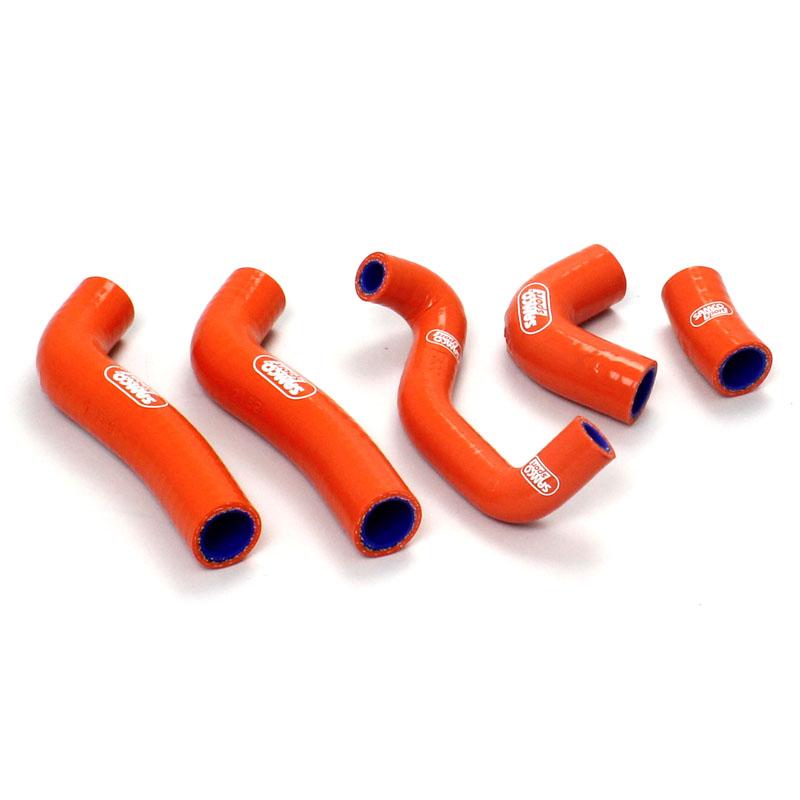 COOLANT HOSE 5 PIECE KIT ORANGE 08-11 KTM 250 EXC-F XCF-W OEM DESIGN SAMCO SPORT KTM-21-OR thumbnail 2