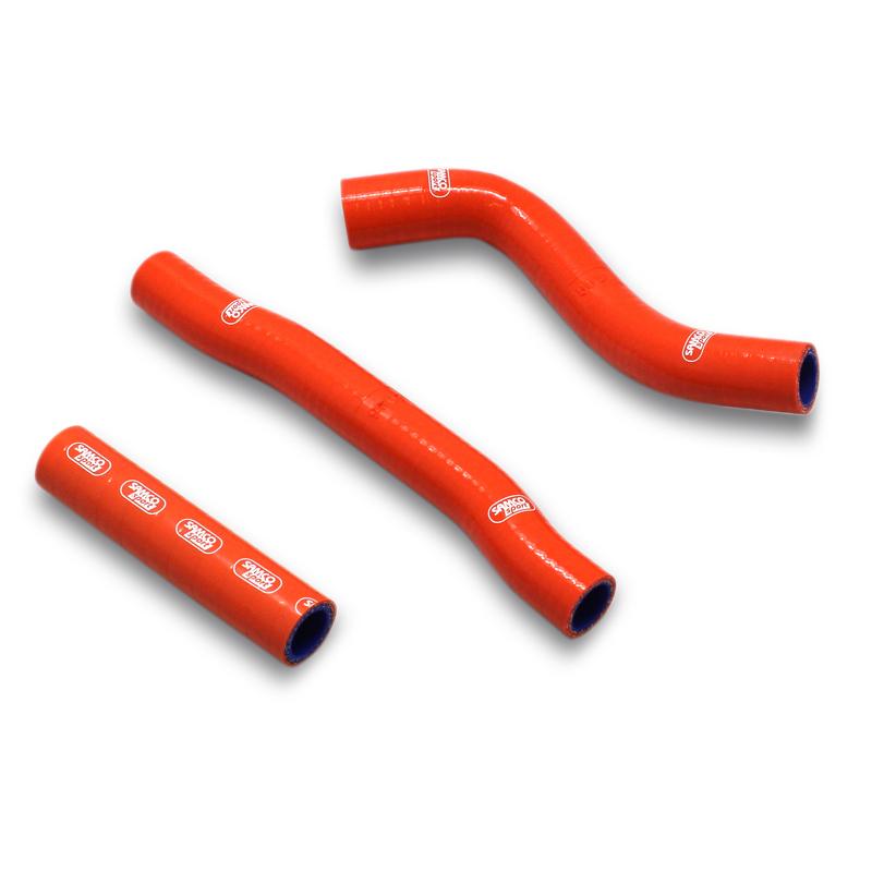 COOLANT HOSE 3 PIECE KIT ORANGE 16-19 KTM HUSQ 250 350 EXC-F THERMO BYPASS SAMCO KTM-80-OR image 1
