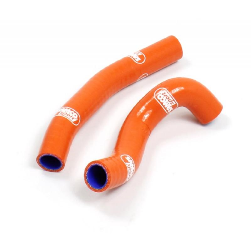 COOLANT HOSE 2 PIECE KIT ORANGE 13-16 KTM 250 FREERIDE SAMCO SPORT KTM-67-OR image 1