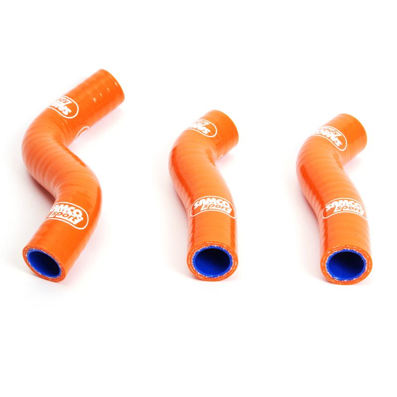 COOLANT HOSE 3 PIECE KIT ORANGE 07-10 KTM 250 SX-F SAMCO SPORT KTM-7-OR image 1