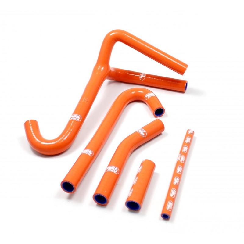 COOLANT HOSE 5 PIECE KIT ORANGE 88-96 KTM 440 500 550 EXC MX M XC 'Y' DESIGN SAMCO KTM-68-OR image 1