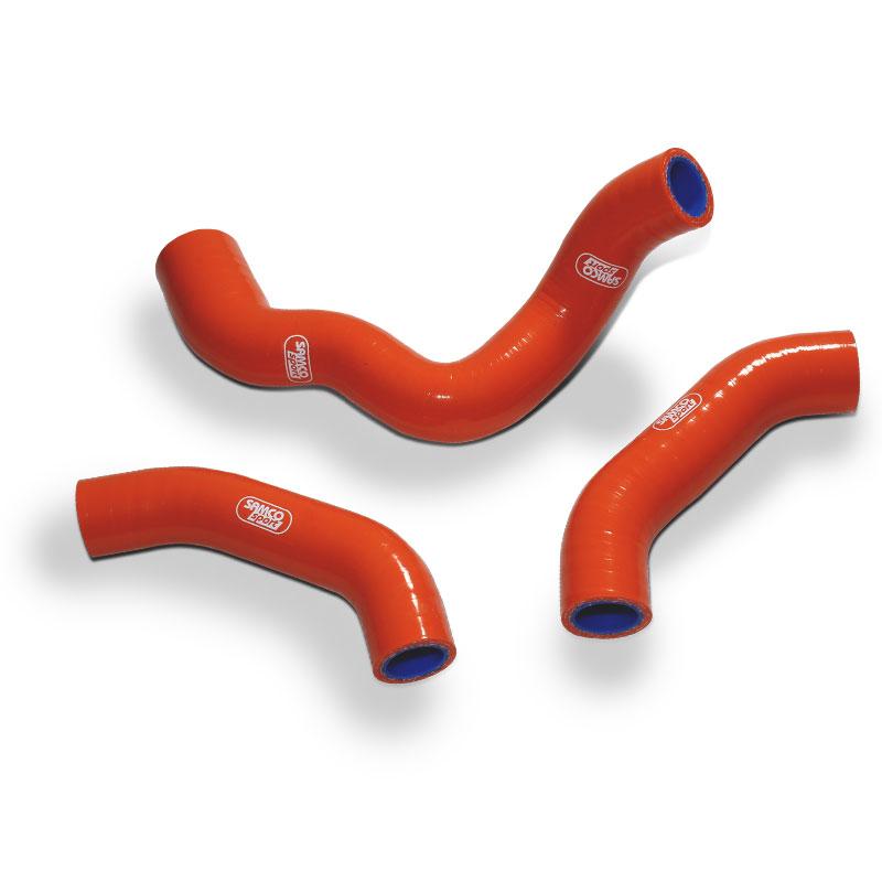 COOLANT HOSE 3 PIECE KIT ORANGE 20-23 HUSQ KTM 450 500 THERMOSTAT BYPASS SAMCO KTM-118-OR image 1