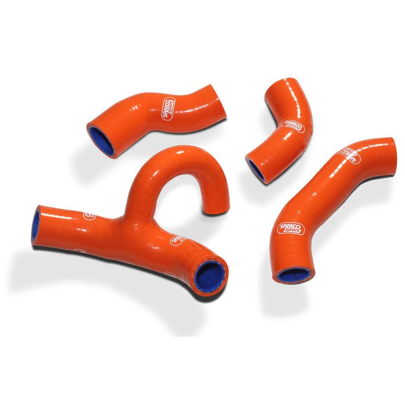 COOLANT HOSE 4 PIECE KIT ORANGE 20-23 KTM 450 500 FE EXC-F XCF-W OEM DESIGN SAMCO KTM-117-OR image 1