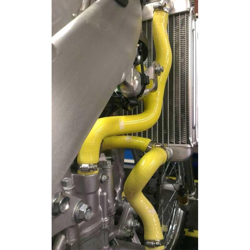 COOLANT HOSE 3 PIECE KIT YELLOW 15-17 SUZUKI 450 RM Z 'Y' RACE DESIGN SAMCO SUZ-53-YE image 1