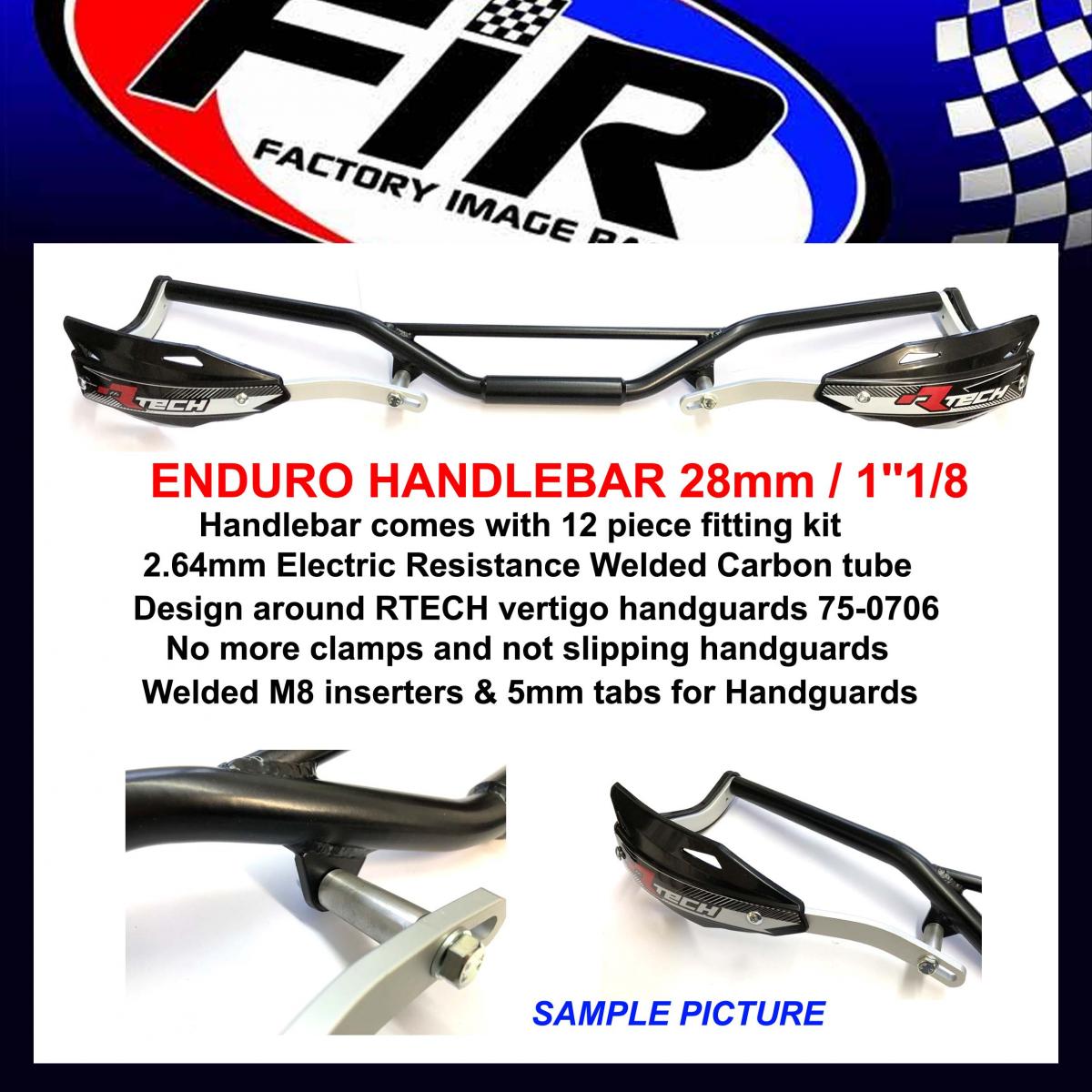 ENDURO HANDLEBAR 28mm / 1''1/8, ZINC / SUIT 75-0706 HANDGUARD RTECH thumbnail 3