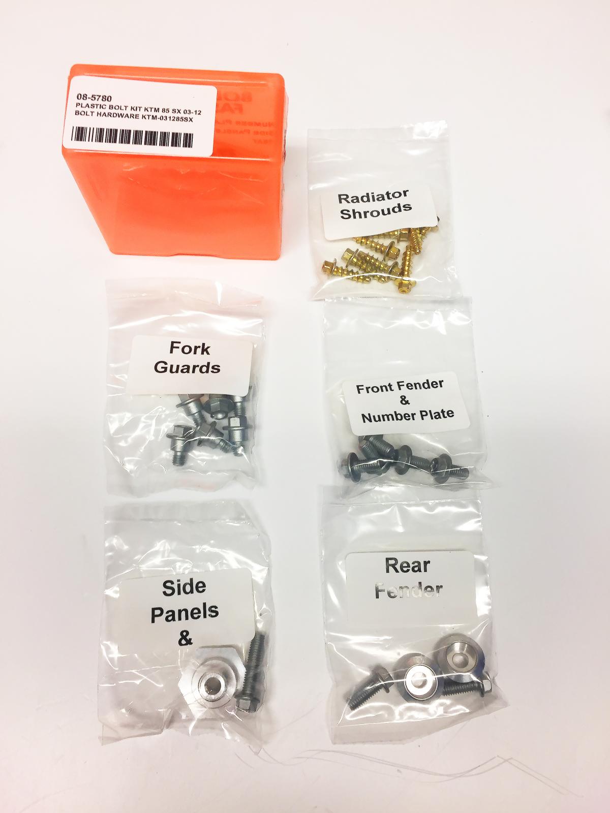 PLASTIC BOLT KIT KTM 85 SX 03-12, BOLT HARDWARE KTM-031285SX thumbnail 2