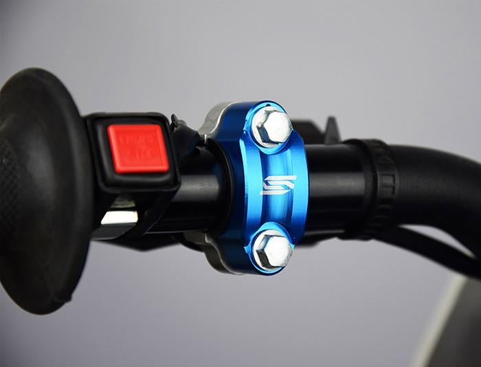 ROTATING HANDLEBAR MOUNTS BLUE UNIVERSAL CNC MACHINED ANODISED SCAR RBC2 thumbnail 3