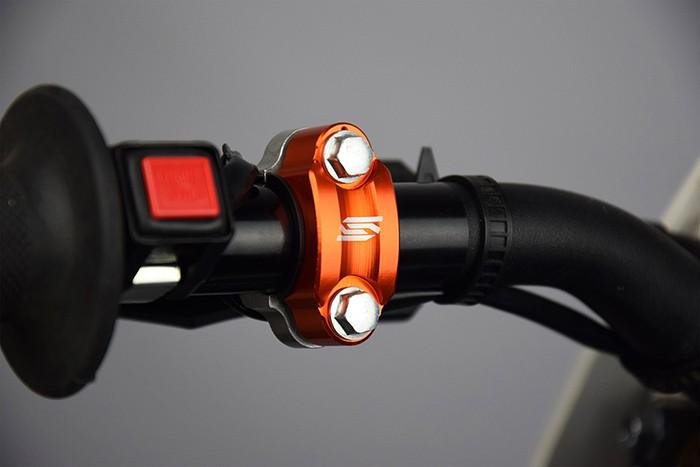 ROTATING HANDLEBAR MOUNTS ORANGE UNIVERSAL CNC ANODISED NYLON SLEEVE SCAR RBC4 thumbnail 3