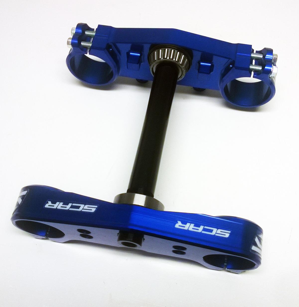 TRIPLE CLAMPS BLUE YZ 65 85 OFFSET 25mm SCAR S1422 thumbnail 3