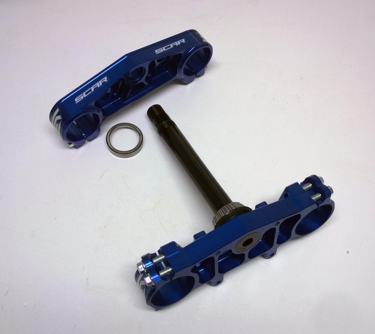 TRIPLE CLAMPS BLUE YZ 65 85 OFFSET 25mm SCAR S1422 thumbnail 4