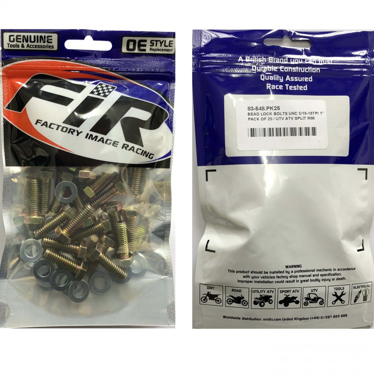 BEAD LOCK BOLTS UNC 5/16-18TPI 1'', PACK OF 25 / UTV ATV SPLIT RIM, IMPERIAL, RACE WHEELS ALLOYS thumbnail 2
