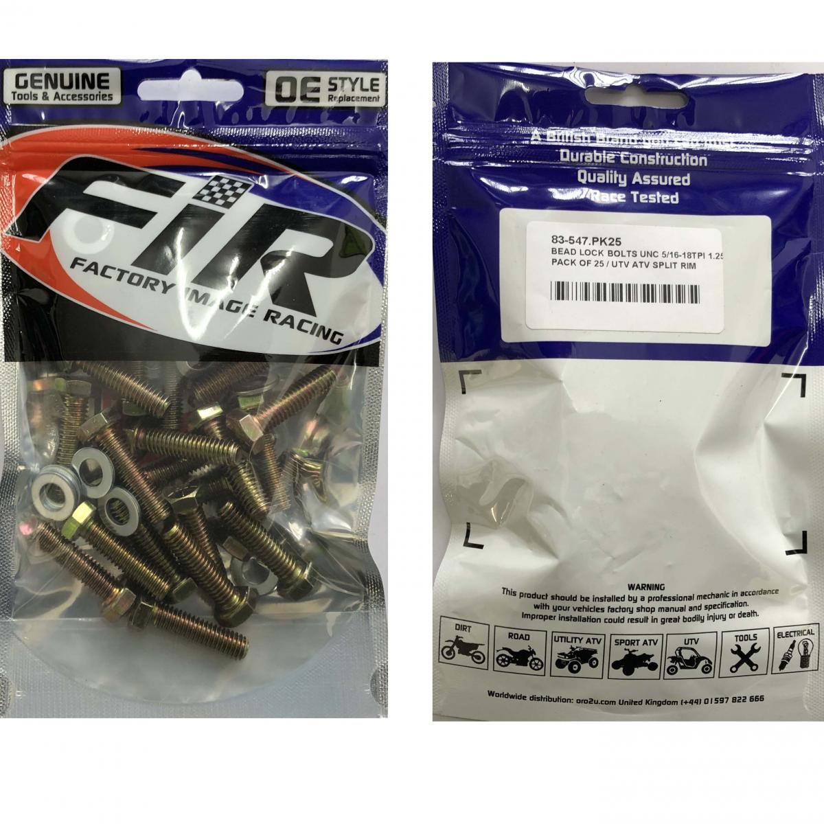 BEAD LOCK BOLTS UNC 5/16-18TPI 1.25'', PACK OF 25 / UTV ATV SPLIT RIM, IMPERIAL, RACE WHEELS ALLOYS thumbnail 2