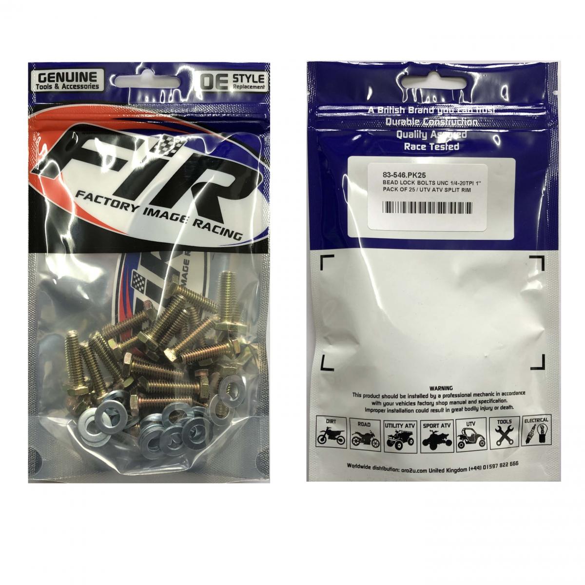 BEAD LOCK BOLTS UNC 1/4-20TPI 1'', PACK OF 25 / UTV ATV SPLIT RIM, IMPERIAL, RACE WHEELS ALLOYS thumbnail 2