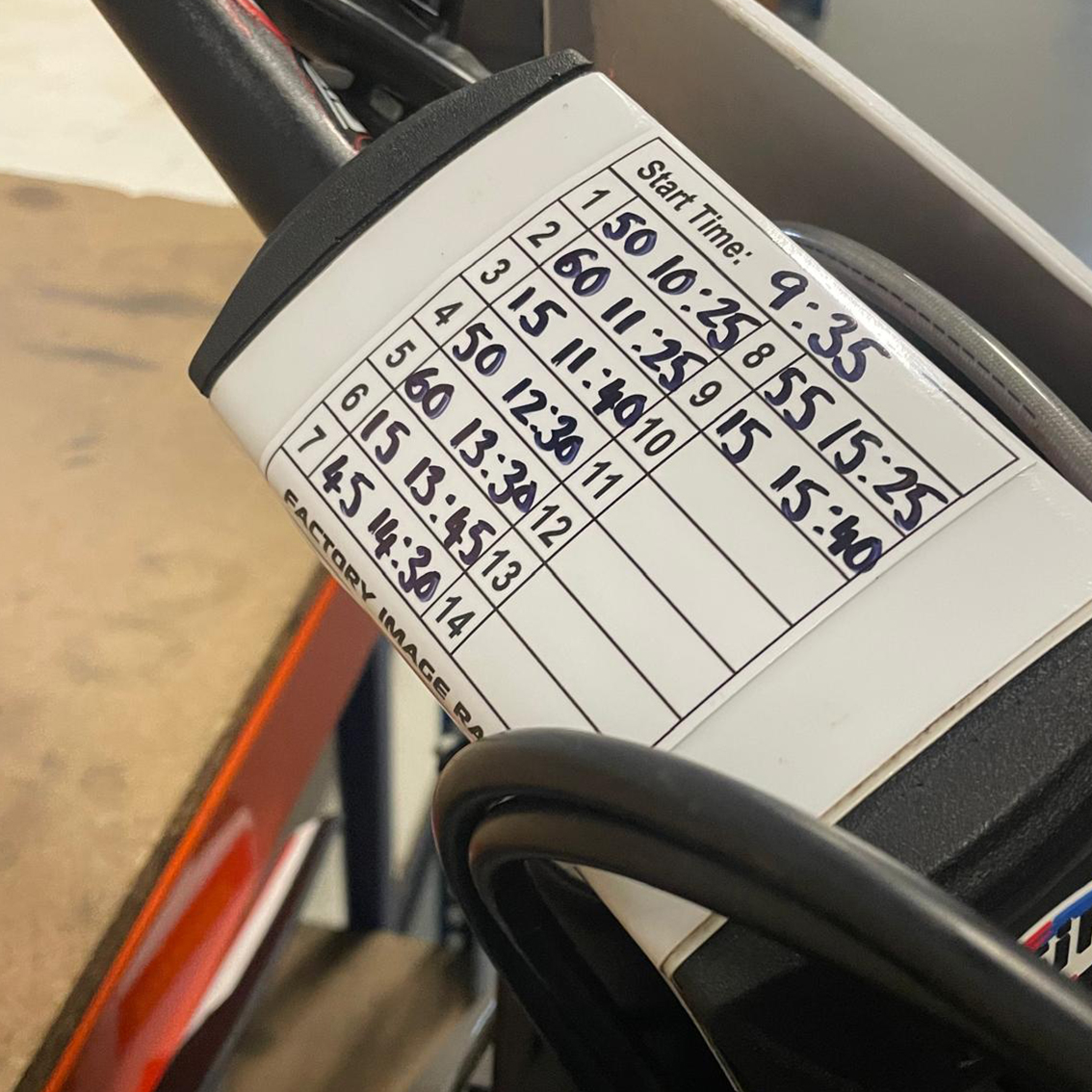 FAT BAR PAD ENDURO TIME CARD STICKER LAMINATED REUSABLE PACK OF 10 thumbnail 2