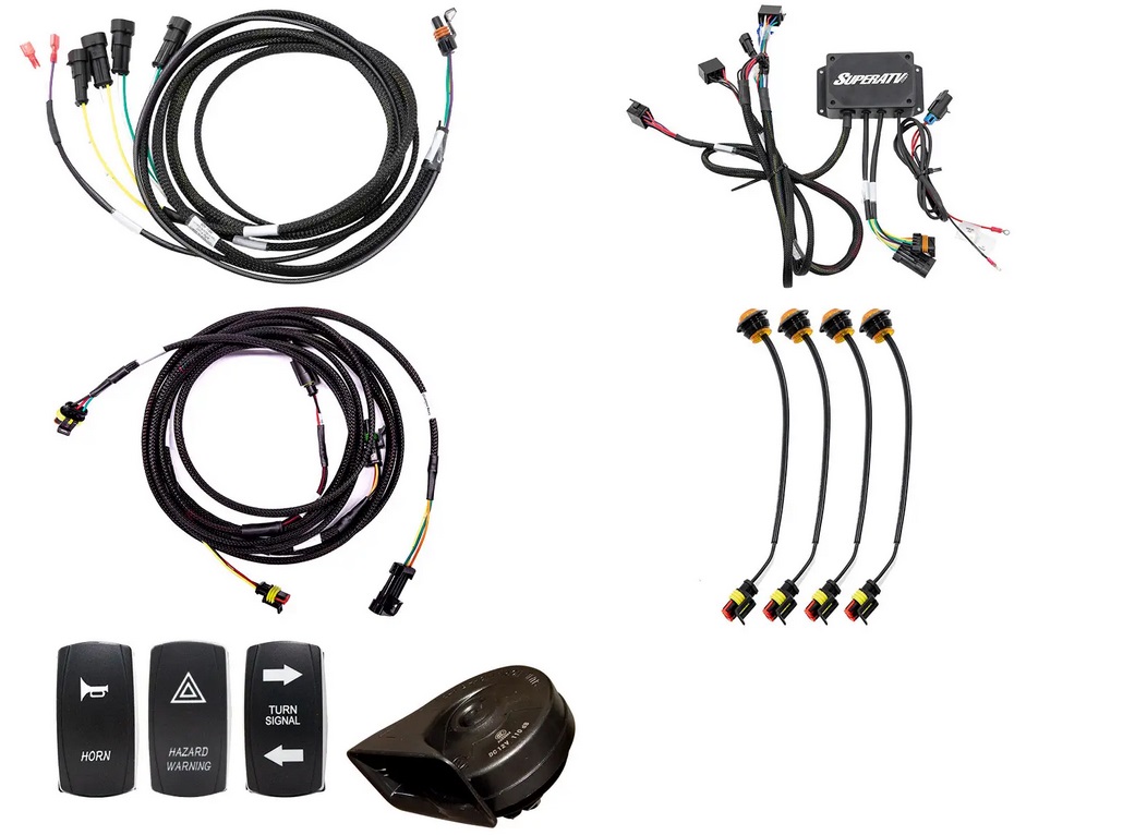 PLUG & PLAY DELUXE TURN SIGNAL KIT KAWASAKI MULE PRO SUPERATV TSK-K-FXT-004 image 1