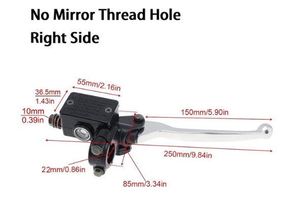 FRONT BRAKE MASTER HYDRAULIC CYLINDER UNIVERSAL NO MIRROR MOUNT image 1