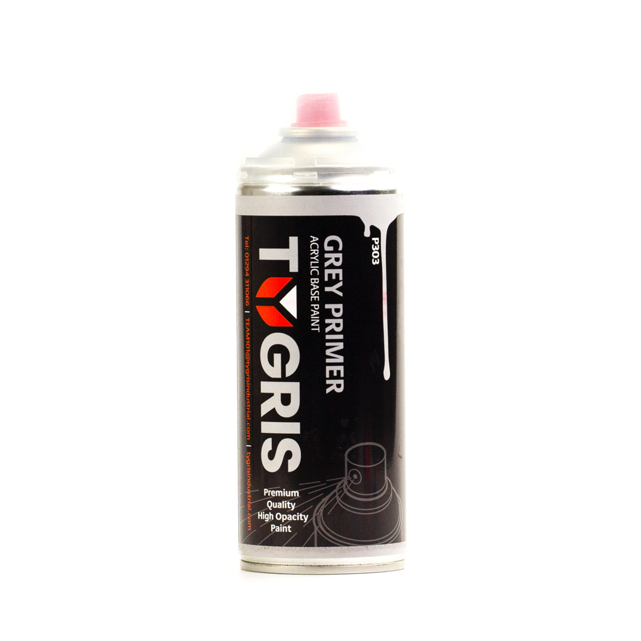 TYGRIS GREY PRIMER AEROSOL SPRAY PAINT 400ML ACRYLIC image 1