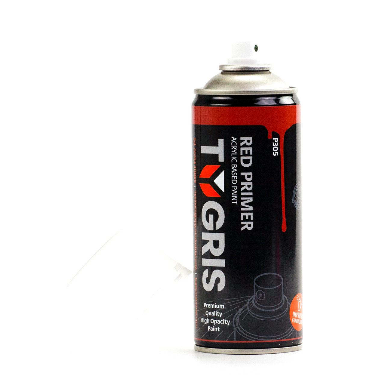 TYGRIS RED PRIMER AEROSOL SPRAY PAINT 400ML ACRYLIC image 1
