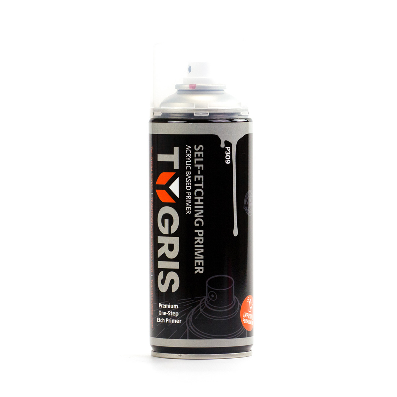 TYGRIS GREY SELF ETCHING PRIMER AEROSOL SPRAY PAINT 400ML ACRYLIC image 1