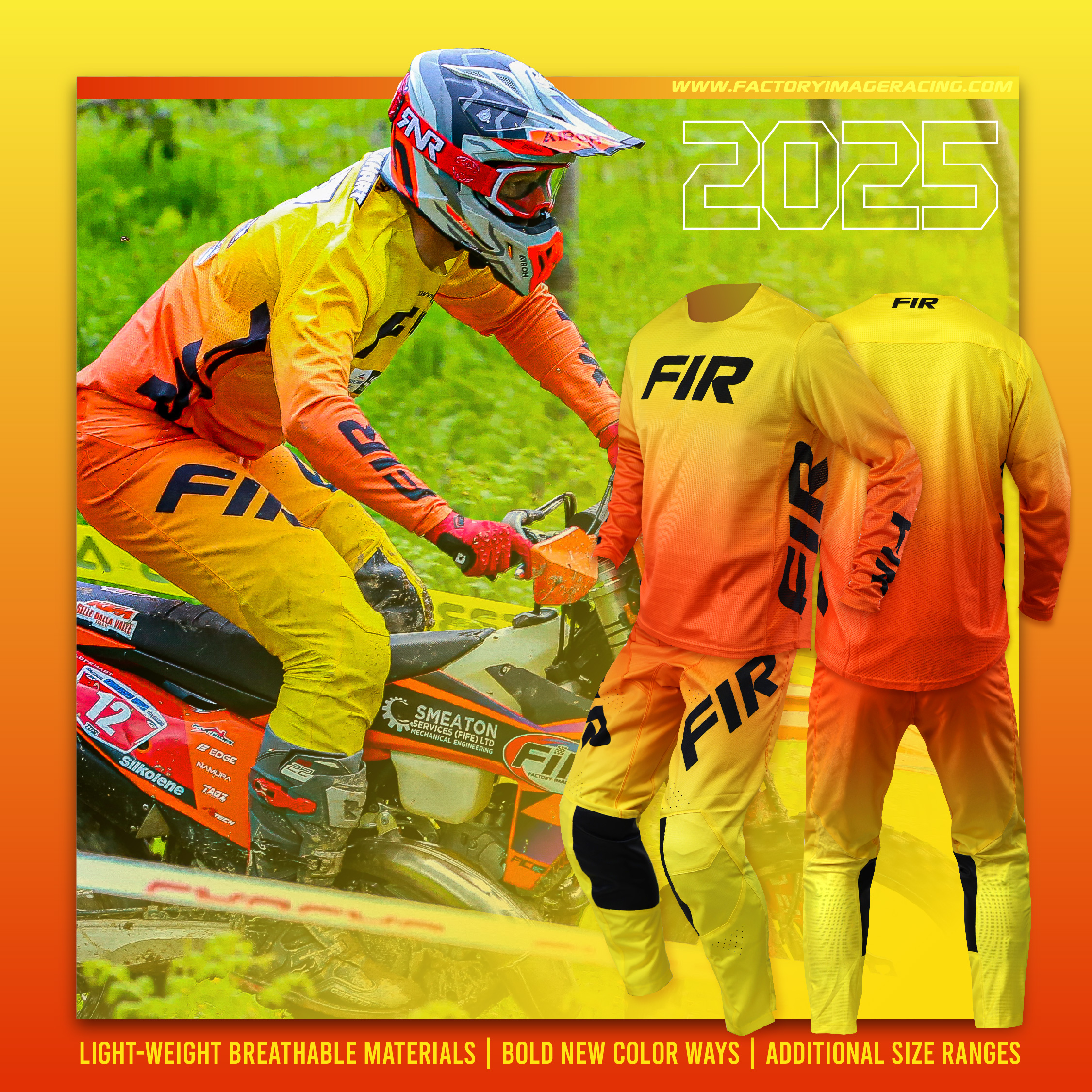 LITE FADE JERSEY YELLOW M, MX RACE WEAR, ENDURO GEAR thumbnail 3
