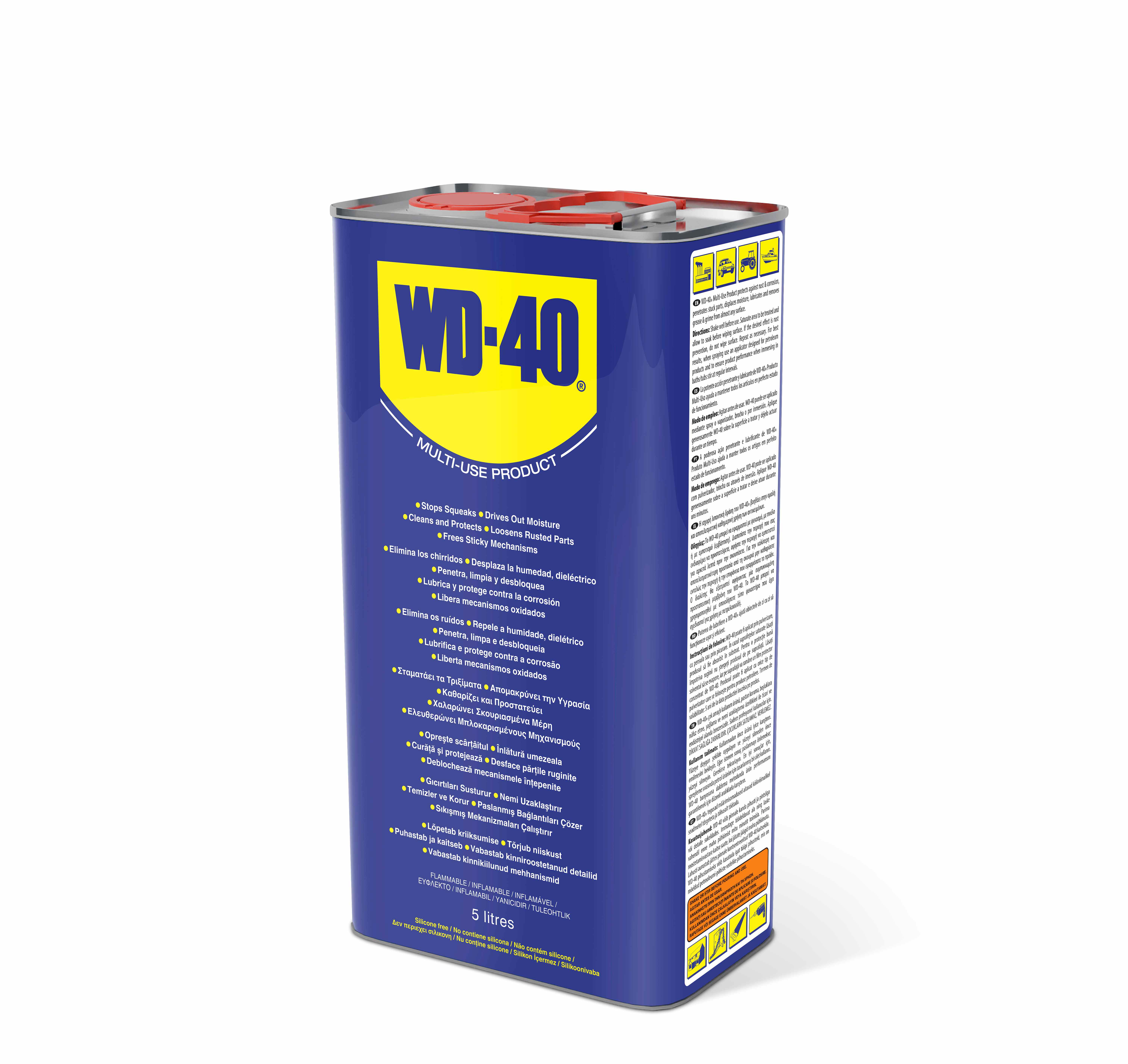 WD40 MULTI USE, 5 LITRE REFILL TIN, NO SPRAY BOTTLE image 1