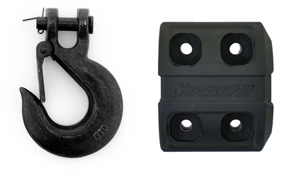 WINCH HOOK AND RUBBER STOPPER 3 TON, FOR SYNTHETIC ROPE image 1